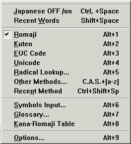 Input Methods Selection