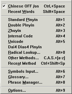 Input Methods Selection