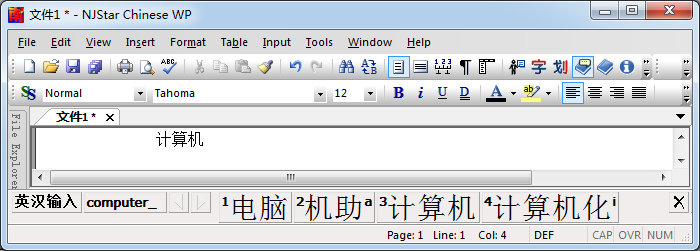 English-to-Chinese Input: type "computer"