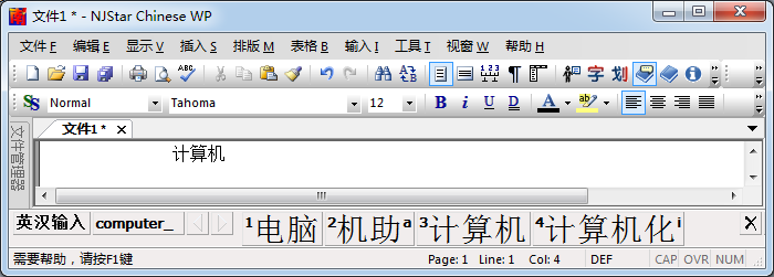 English-to-Chinese Input: type "computer"